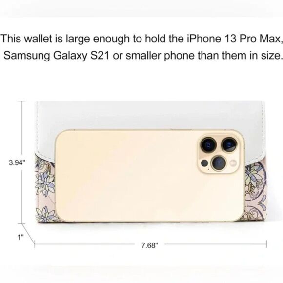 NEW RFID Blocking Trifold Wallet, PU Leather Clutch Multi Card Large - Picture 6 of 7